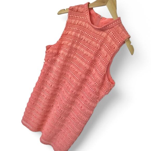 J. Crew Pink Embroidered Fringe Sheath Dress Summer Office Business Casual Sz 10 - Picture 10 of 14